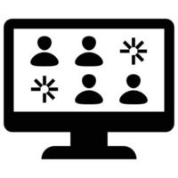 video conferentie is een gemakkelijk bewerkbare pictogrammen thema's van video conferentie. combineren verschillend elementen naar creëren opvallende composities dat helpen u vertellen een beter verhaal voor uw lan vector