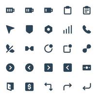 glyph pictogrammen voor ui ux. vector