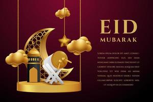 eid mubarok groet kaart achtergrond met Islamitisch ornament vector illustratie