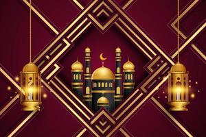 eid mubarok groet kaart achtergrond met Islamitisch ornament vector illustratie