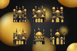 moskee icoon Islamitisch ornament vector 3d illustratie