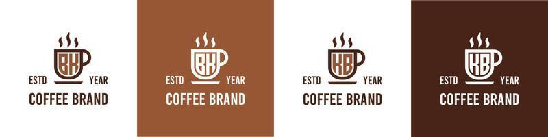 brief bk en kb koffie logo, geschikt voor ieder bedrijf verwant naar koffie, thee, of andere met bk of kb initialen. vector