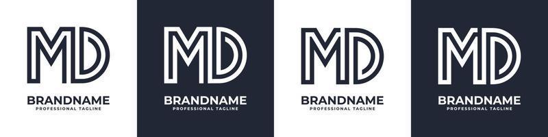 gemakkelijk md monogram logo, geschikt voor ieder bedrijf met md of dm voorletter. vector