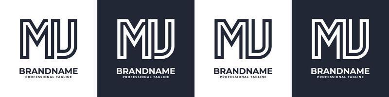 gemakkelijk mu monogram logo, geschikt voor ieder bedrijf met mu of um voorletter. vector