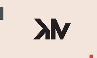 alfabet letters initialen monogram logo km, mk, k en m vector