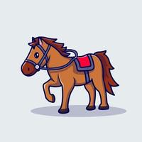paard racing tekenfilm vector icoon illustratie. dier sport icoon concept geïsoleerd premie vector. vlak tekenfilm stijl