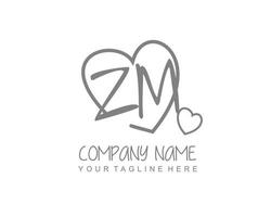 eerste zm met hart liefde logo sjabloon vector