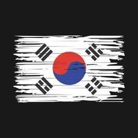 Zuid-Koreaanse vlag penseelstreken vector