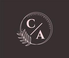 ca initialen brief bruiloft monogram logos sjabloon, hand- getrokken modern minimalistisch en bloemen Sjablonen voor uitnodiging kaarten, opslaan de datum, elegant identiteit. vector