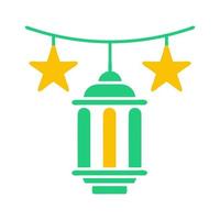 decoratie icoon solide groen geel stijl Ramadan illustratie vector element en symbool perfect.
