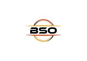 bso brief royalty Ovaal vorm logo. bso borstel kunst logo. bso logo voor een bedrijf, bedrijf, en reclame gebruiken. vector