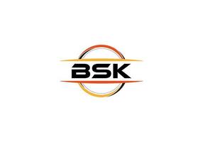 bsk brief royalty Ovaal vorm logo. bsk borstel kunst logo. bsk logo voor een bedrijf, bedrijf, en reclame gebruiken. vector
