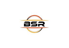 bsr brief royalty Ovaal vorm logo. bsr borstel kunst logo. bsr logo voor een bedrijf, bedrijf, en reclame gebruiken. vector