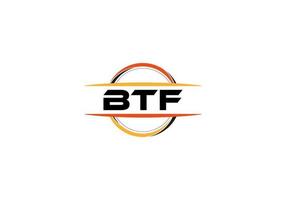 btf brief royalty Ovaal vorm logo. btf borstel kunst logo. btf logo voor een bedrijf, bedrijf, en reclame gebruiken. vector