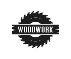 timmerwerk, houtbewerking logo ontwerp. zagerij of zag logo sjabloon vector