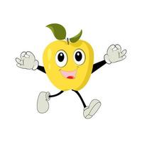appel tekenfilm karakter illustratie van een gelukkig appel karakter. rood, geel, groen appel grappig karakter, concept van Gezondheid zorg voor kinderen vector