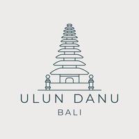 ulun danu Bali logo lijn kunst vector sjabloon illustratie ontwerp. traditioneel monument tempel icoon