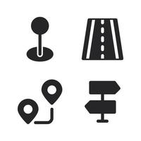 kaarten navigatie pictogrammen set. punt, rijweg, richting, teken manier. perfect voor website mobiel app, app pictogrammen, presentatie, illustratie en ieder andere projecten vector