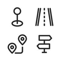 kaarten navigatie pictogrammen set. punt, rijweg, richting, teken manier. perfect voor website mobiel app, app pictogrammen, presentatie, illustratie en ieder andere projecten vector