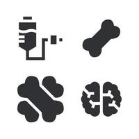 medisch pictogrammen set. transfusie, bot, botten, brein. perfect voor website mobiel app, app pictogrammen, presentatie, illustratie en ieder andere projecten vector