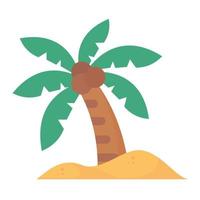 kokosnoot bomen Aan de eiland door de zee zomer vakantie vector