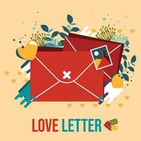 artistiek liefde envelop voorwerp illustratie vector