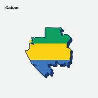 Gabon natie vlag kaart vector