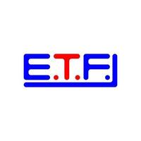 etf brief logo creatief ontwerp met vector grafisch, etf gemakkelijk en modern logo.