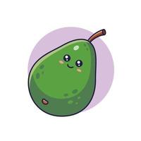 schattig kawaii avocado karakter. vector hand- getrokken tekenfilm icoon illustratie. avocado karakter in tekening stijl. geïsoleerd Aan wit achtergrond.