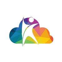 menselijk Gezondheid logo ontwerp. gezondheidszorg wolk vorm vector logo concept illustratie. logo ontwerp sjabloon voor kliniek, ziekenhuis, medisch centrum, dokter en enz.