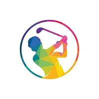 golf club vector logo ontwerp. golf speler hits bal inspiratie logo ontwerp