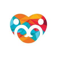 creatief paar en hart logo ontwerp. hart samen icoon. paar relaties symbool. vector