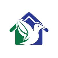 vogel huis vector logo ontwerp. vogel huis vorm logo sjabloon ontwerp vector icoon illustratie