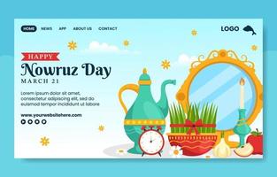 gelukkig Nowruz dag sociaal media landen bladzijde vlak tekenfilm hand- getrokken Sjablonen illustratie vector