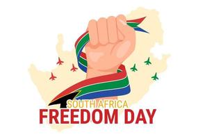 gelukkig zuiden Afrika vrijheid dag Aan 27 april illustratie met Golf vlag voor web banier of landen bladzijde in hand- getrokken achtergrond Sjablonen vector