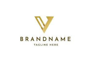 minimalistische brief v luxe gouden logo ontwerp concept. eerste symbool voor zakelijke bedrijf identiteit. alfabet vector element