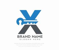 brief X sleutel logo vector