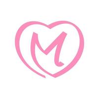 eerste m liefde lint logo vector