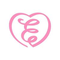 eerste e liefde lint logo vector