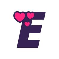 initiaal e love logo vector