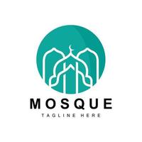 moskee logo, Islamitisch aanbidden ontwerp, eid al fitr moskee gebouw vector icoon sjabloon, Ramadan, eid al adha