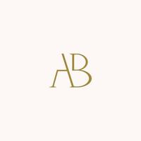 minimalistische en elegant ab brief met serif stijl logo ontwerp vector. perfect voor mode, kunstmatig, branding, en creatief studio vector