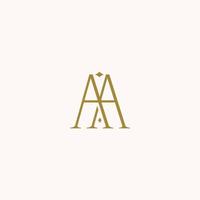 minimalistische en elegant aa brief met serif stijl logo ontwerp vector. perfect voor mode, kunstmatig, branding, en creatief studio vector