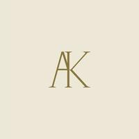 minimalistische en elegant ak brief met serif stijl logo ontwerp vector. perfect voor mode, kunstmatig, branding, en creatief studio vector