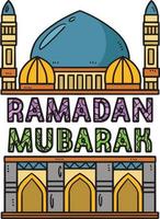 Ramadan mubarak tekenfilm gekleurde clip art vector