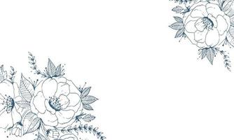 hand- getrokken elementen achtergrond met bloem in wit lakens vector