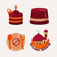 Islamitisch Ramadan element collecties in vlak illustratie vector