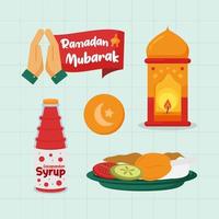 Islamitisch Ramadan element collecties in vlak illustratie vector