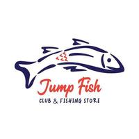 jumping vis vector illustratie in hand- getrokken stijl, perfect voor vis winkel en resto logo ontwerp
