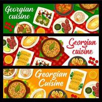 Georgisch keuken restaurant voedsel vector banners